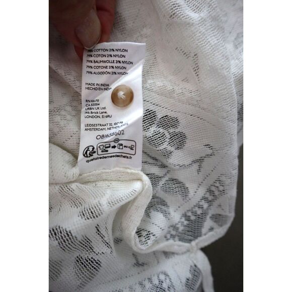 Anthropologie Pilcro OB1658602 Women's Sz S White Button Down Lace Blouse - Picture 7 of 9